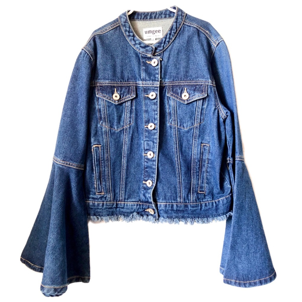 NWOT: Umgee Denim Jacket with Bell Sleeves Medium